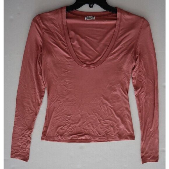 Intimately Free People OB1776956 Women's Sz Medium Pink Scoop Neck L/S Top - Picture 5 of 8